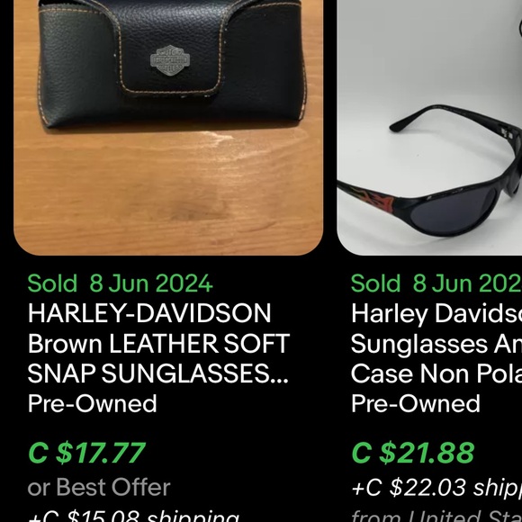 Harley Davidson Sun Glasses Case / Leather / New - Picture 9 of 9